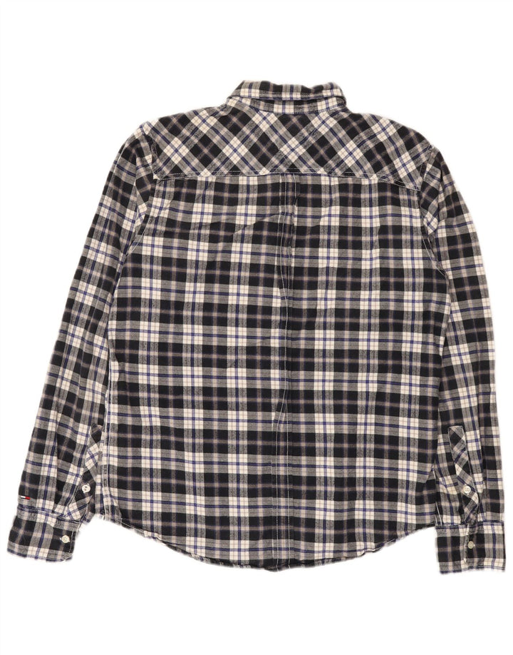 Męska koszula flanelowa Tommy Hilfiger w dużą niebieską kratkę, bawełniana