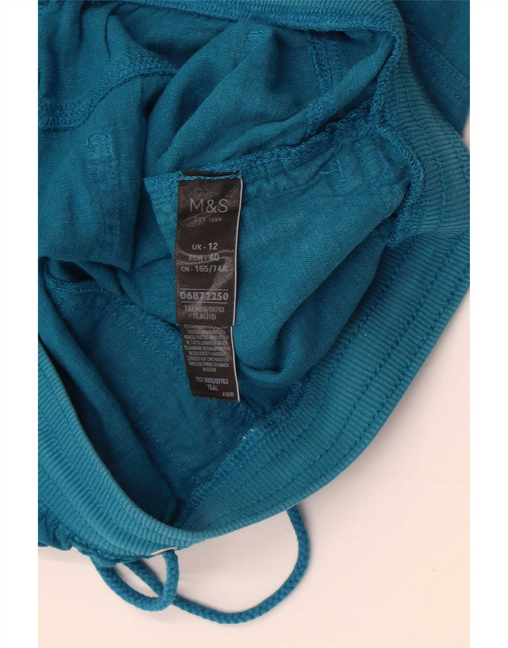 Marks & Spencer Damska prosta spódnica UK 12 Medium W30 Niebieska lniana