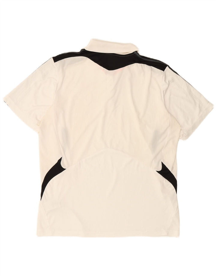 Męska koszulka polo ADIDAS Climacool XL, biały, poliester z blokami kolorów