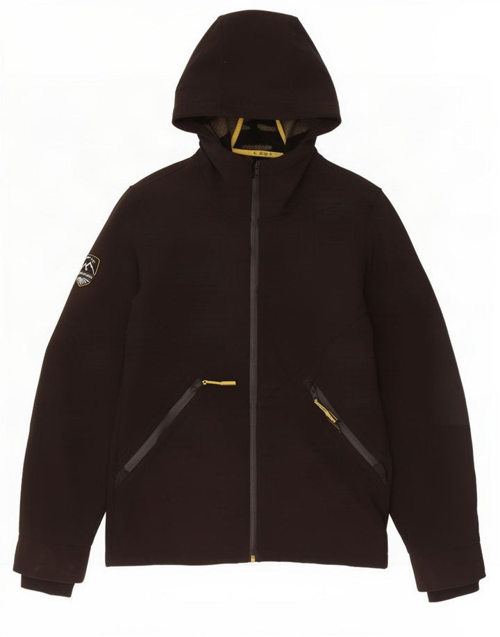 Męska kurtka wiatrówka z kapturem Superdry UK 36, mała czarna, poliester