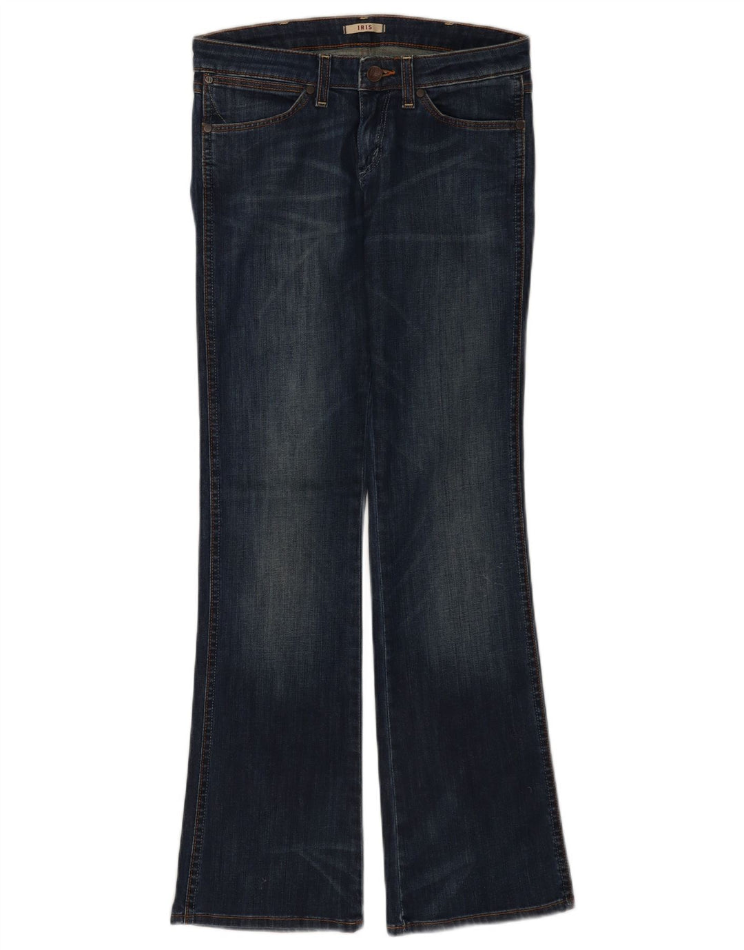 Damskie jeansy Wrangler Iris Bootcut W27 L32 Granatowe, bawełniane