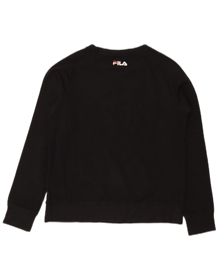 Damska bluza FILA z grafiką, UK 10, mała, czarna, bawełniana