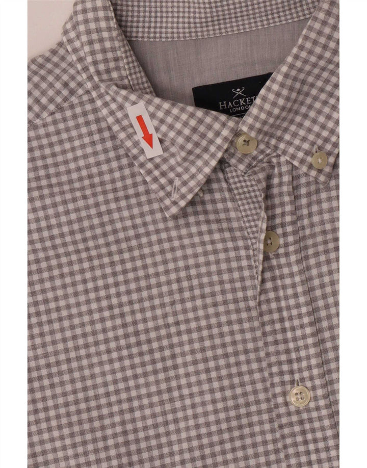 Koszula męska Hackett Slim Fit, duża, szara, bawełniana krata
