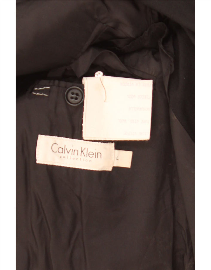 Męska marynarka zapinana na 3 guziki Calvin Klein UK 40, duża czarna wełna