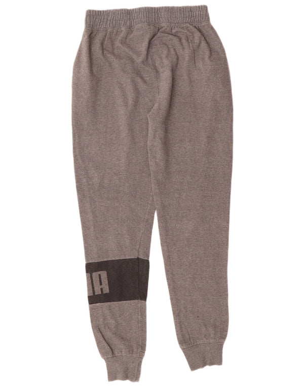 Chłopięce spodnie dresowe Puma z grafiką, 15-16 lat XL, szara bawełna
