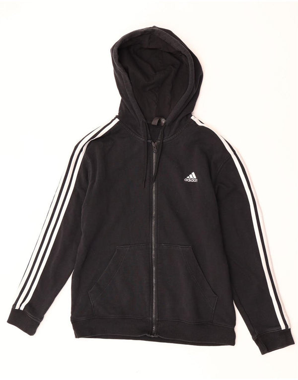 Damski sweter z kapturem i zamkiem błyskawicznym Adidas UK 12/14 Średni czarny bawełniany