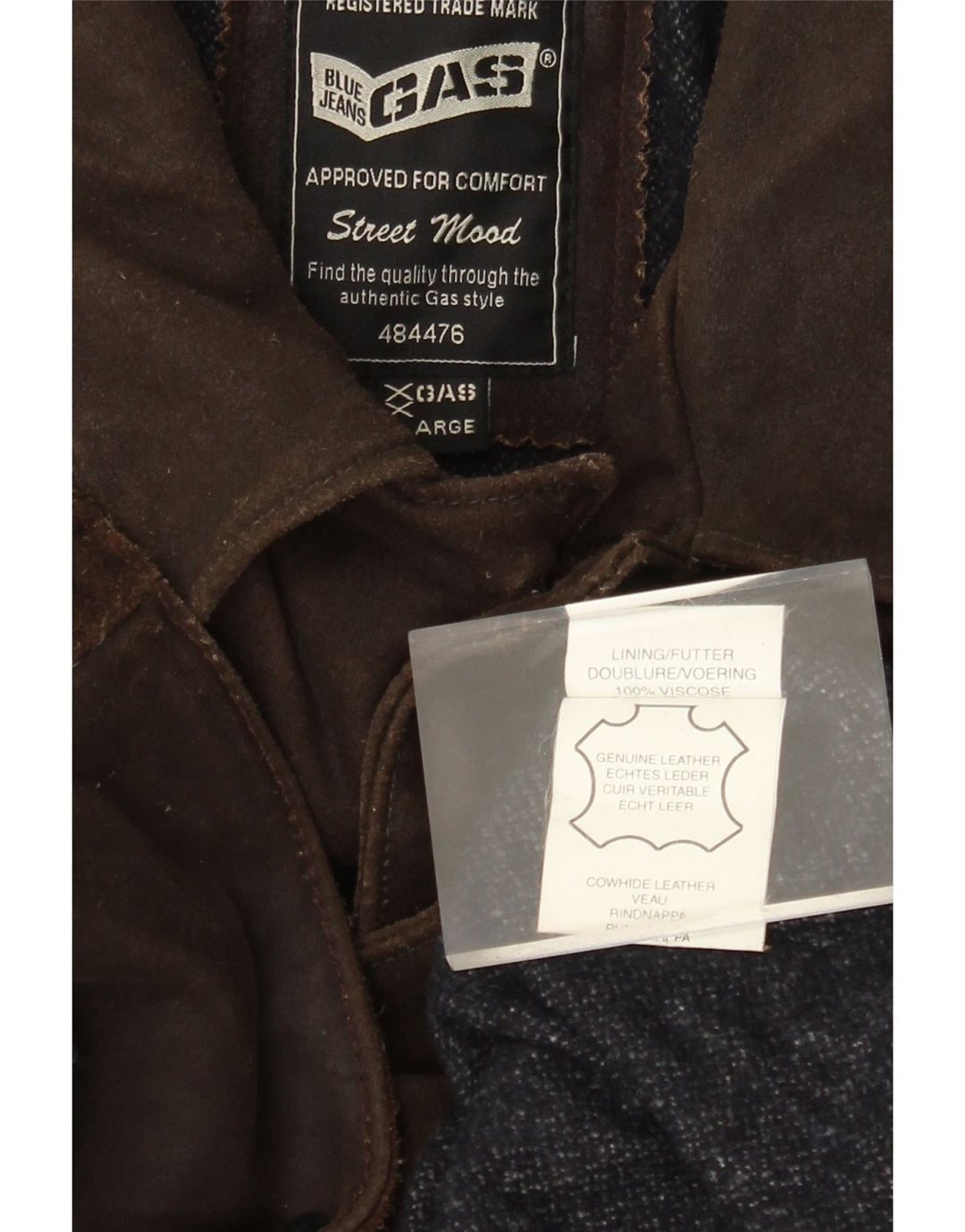 GAS Męski płaszcz skórzany UK 44 2XL Brązowa skóra