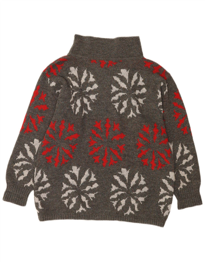 Damski sweter z golfem Flou UK 14 Średni szary geometryczny