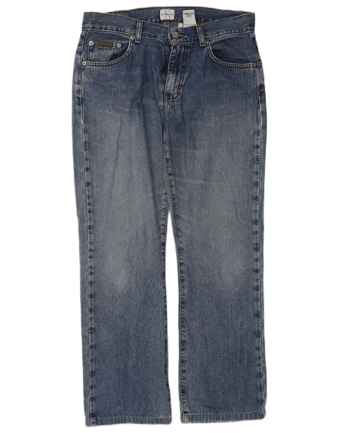 CALVIN KLEIN Damskie proste dżinsy US 7 Medium W30 L28 Niebieskie bawełniane