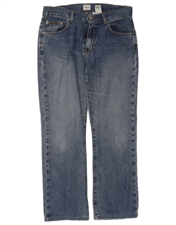 CALVIN KLEIN Damskie proste dżinsy US 7 Medium W30 L28 Niebieskie bawełniane