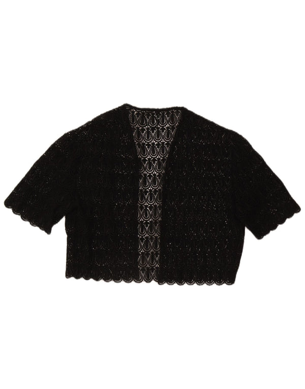 Koronkowe bolerko damskie w stylu vintage, UK 14, średnie czarne Paisley