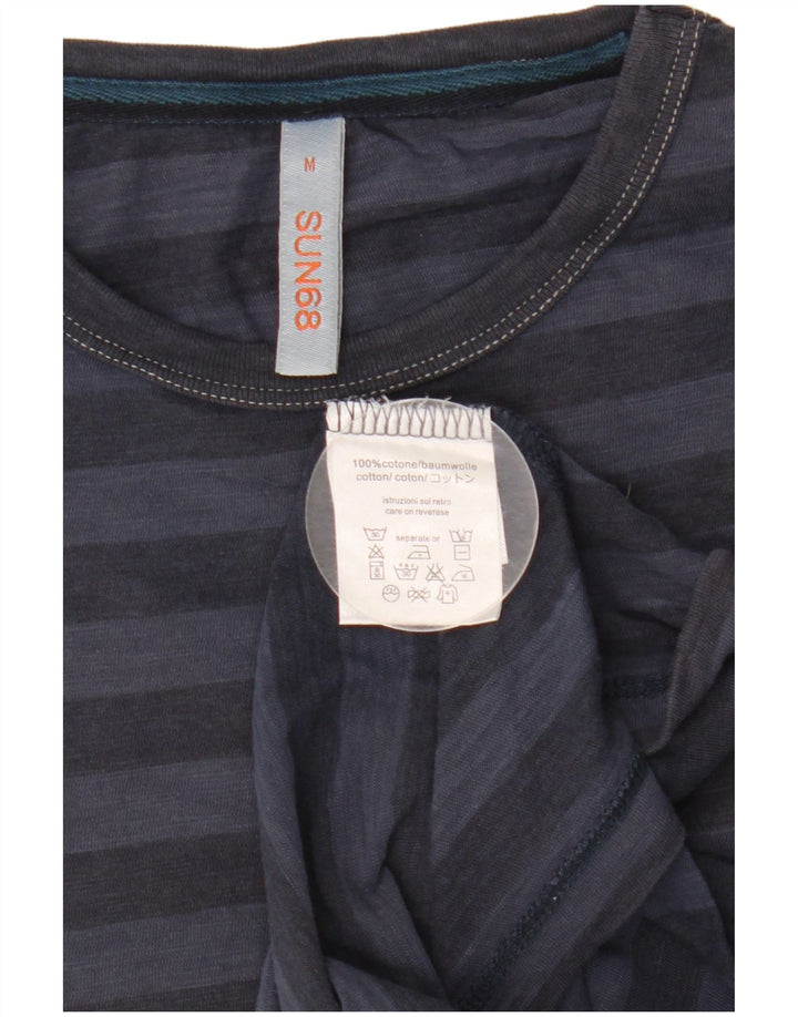 T-shirt męski SUN68, bawełniany, średni, granatowy w paski