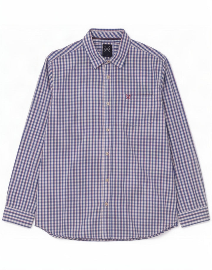 Crew Clothing Męska koszula slim fit, duża niebieska kratka