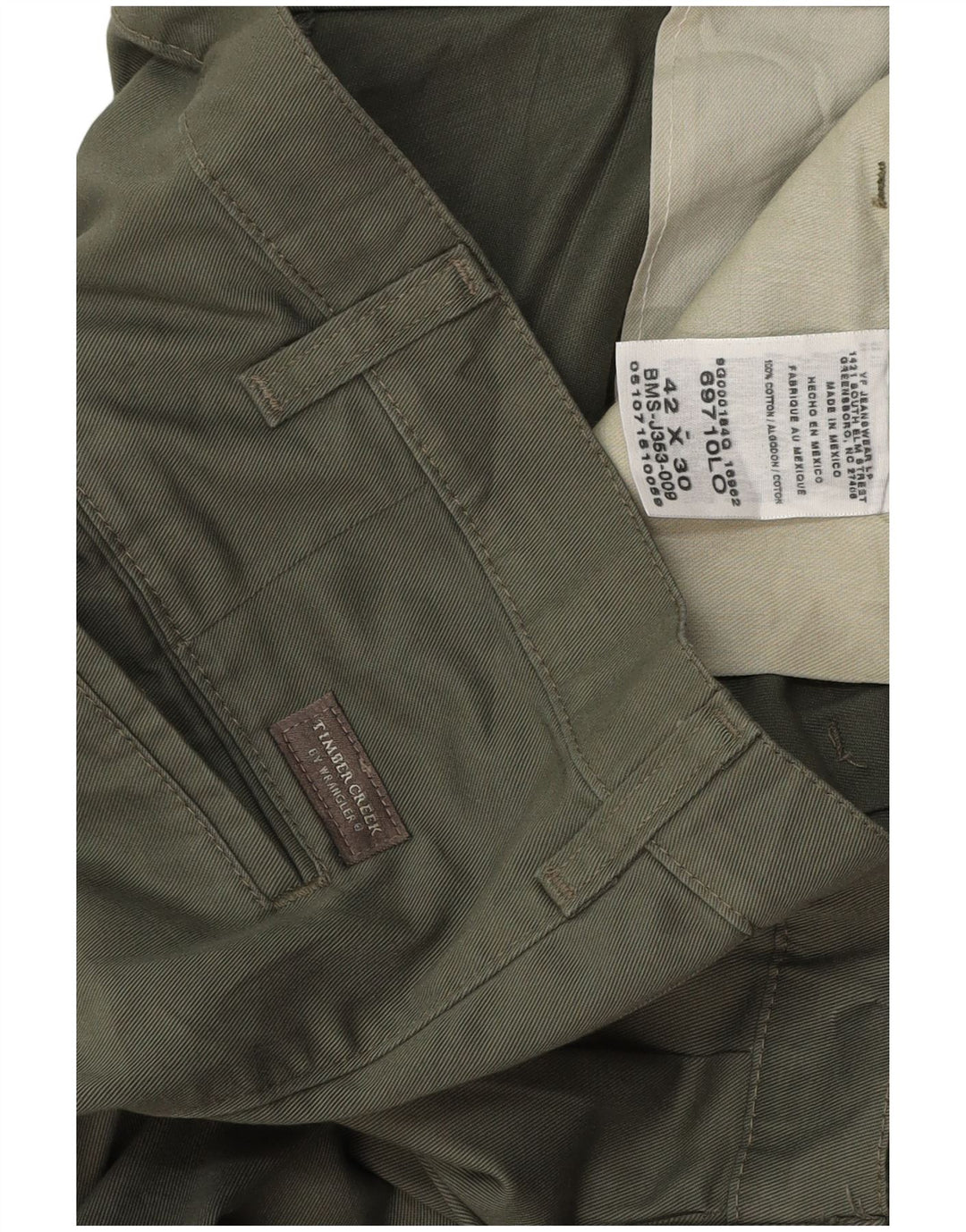 Męskie spodnie chino WRANGLER Timber Creek Pegged W42 L30, bawełna khaki