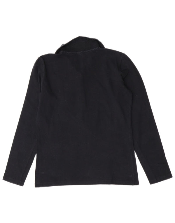 Damska koszulka polo z długim rękawem Fred Perry UK 12, średnia, granatowa, bawełniana