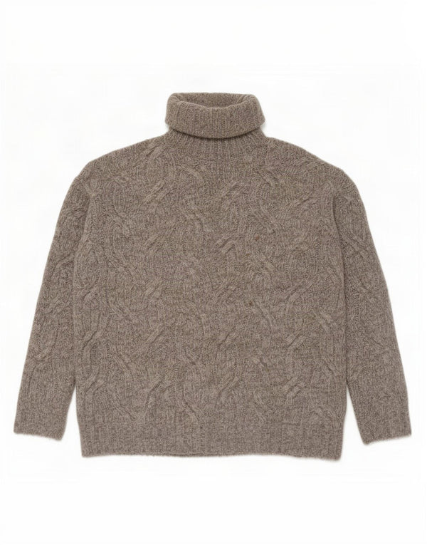 Marks & Spencer Damski sweter oversize z golfem, UK 10, mały, szary