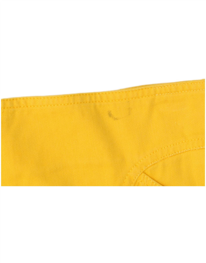 VINTAGE Womens Denim Skirt UK 12 Medium W28  Yellow