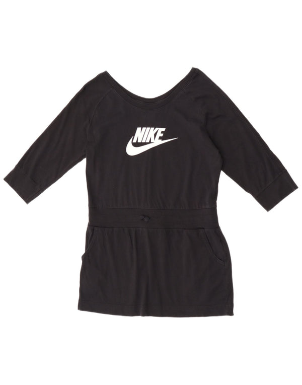Dziewczęca sukienka T-shirt z graficznym rękawem 3/4 Nike 13-14 lat XL, czarna bawełna