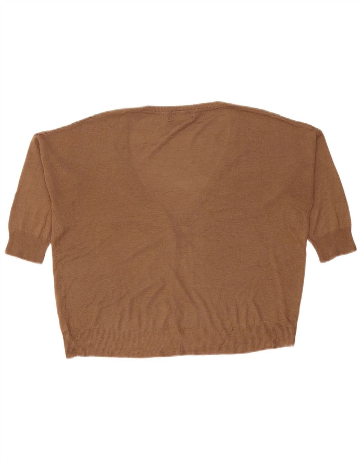 Damski sweter oversize z rękawem 3/4 Zara UK 14 Średni brąz
