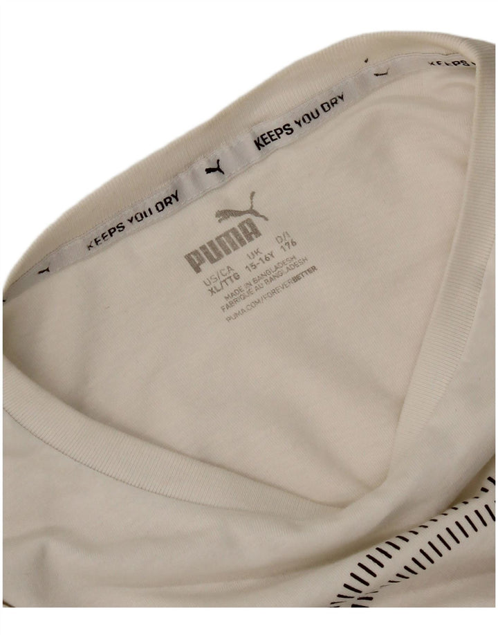 Chłopięcy T-shirt z grafiką Puma, 15-16 lat, biały