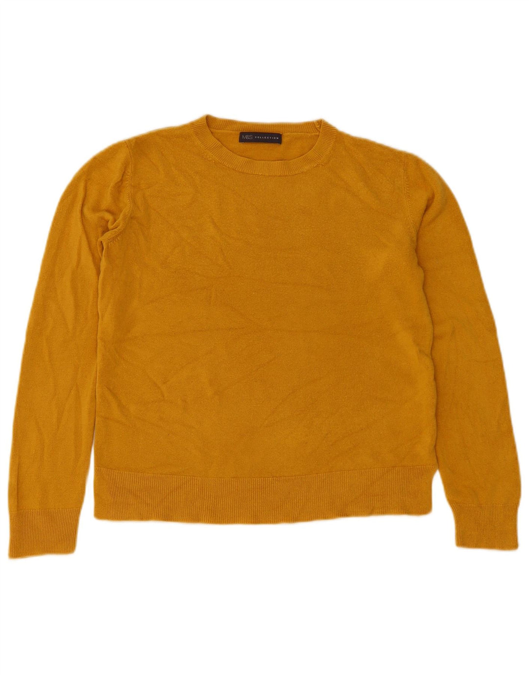 Marks & Spencer Damski sweter z okrągłym dekoltem UK 12 Średni żółty akryl