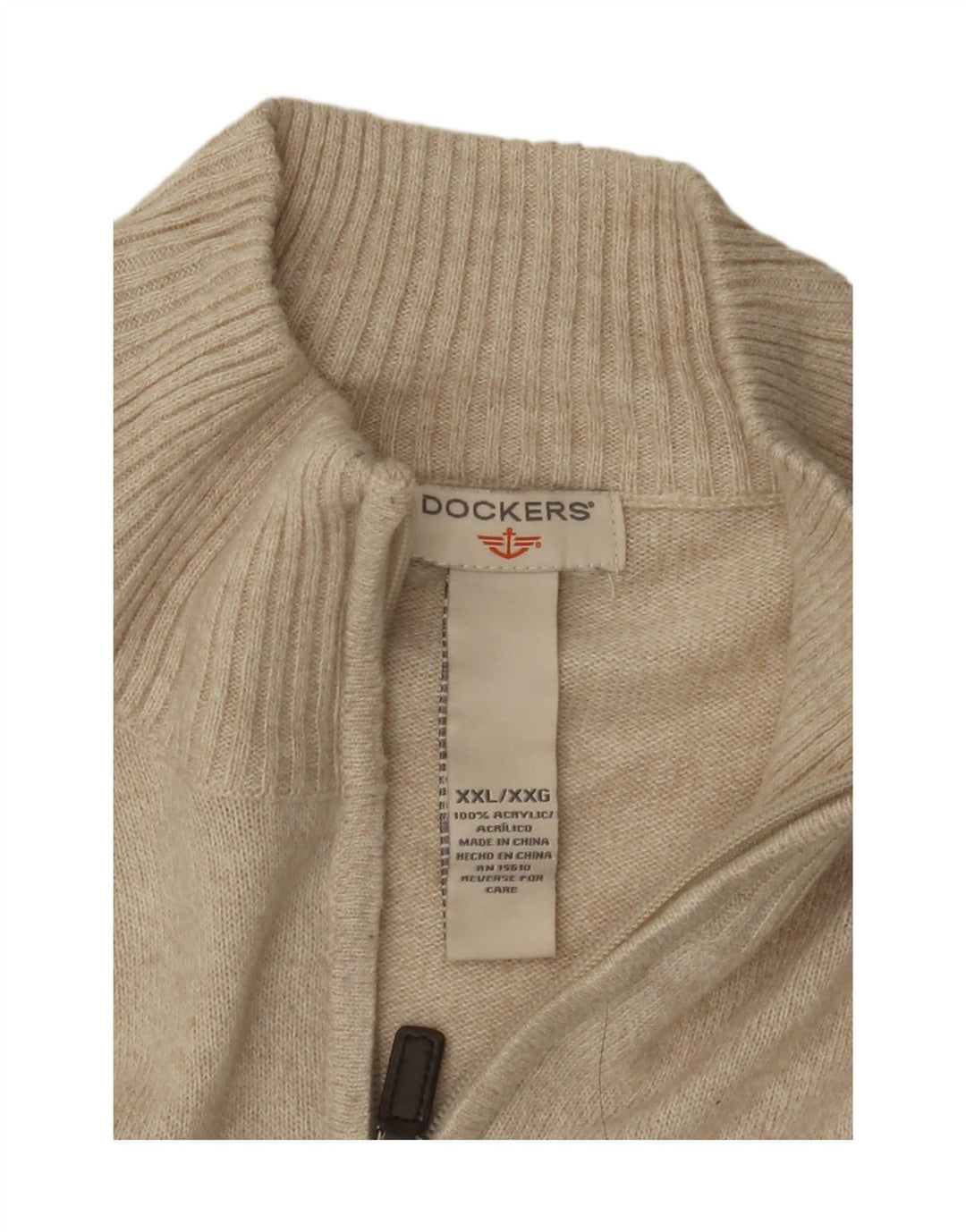 DOCKERS Mens Zip Neck Jumper Sweater 2XL Multicoloured Colourblock Acrylic Vintage Dockers and Second-Hand Dockers from Messina Hembry 