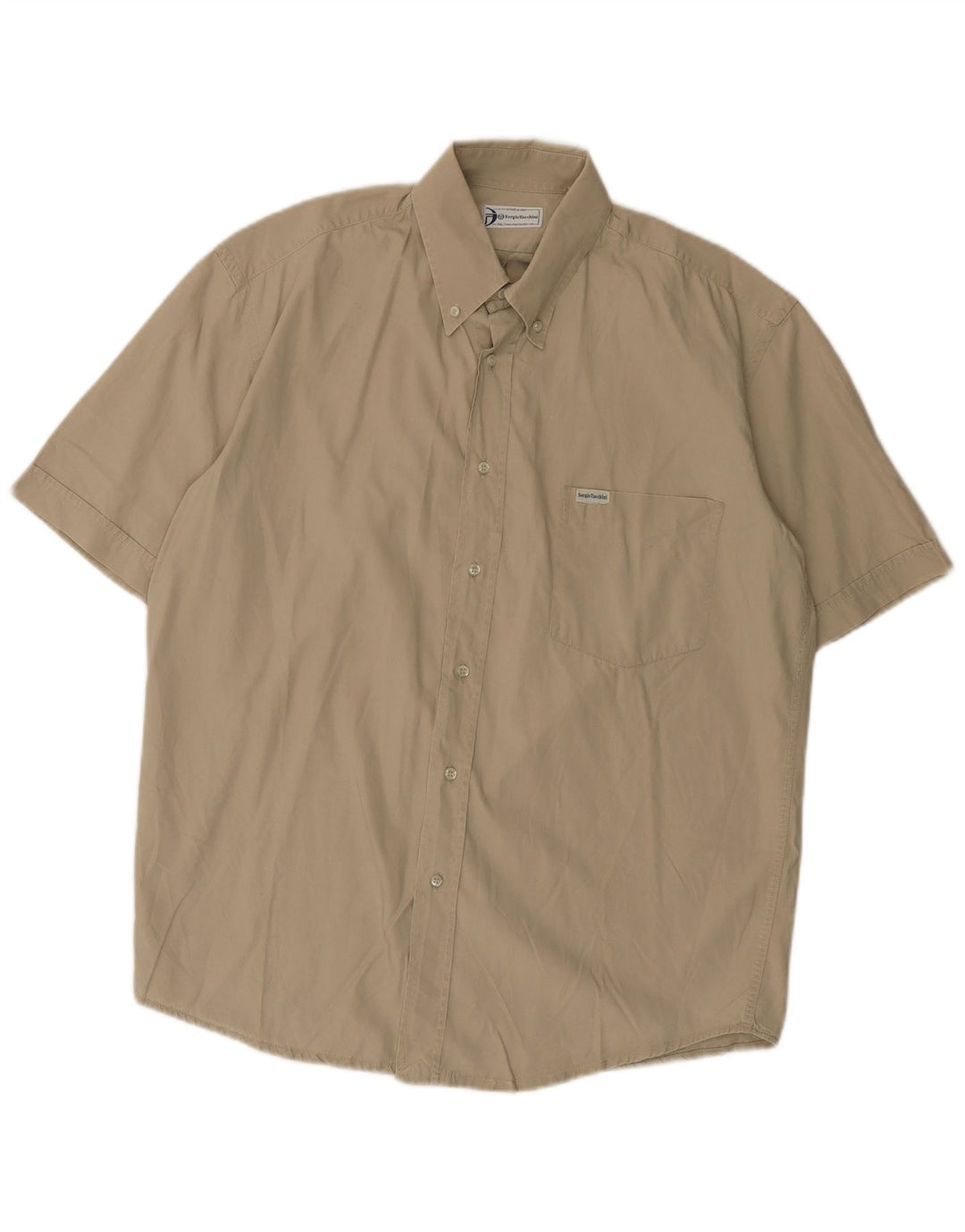 Męska koszula z krótkim rękawem Sergio Tacchini, duża, bawełniana w kolorze khaki