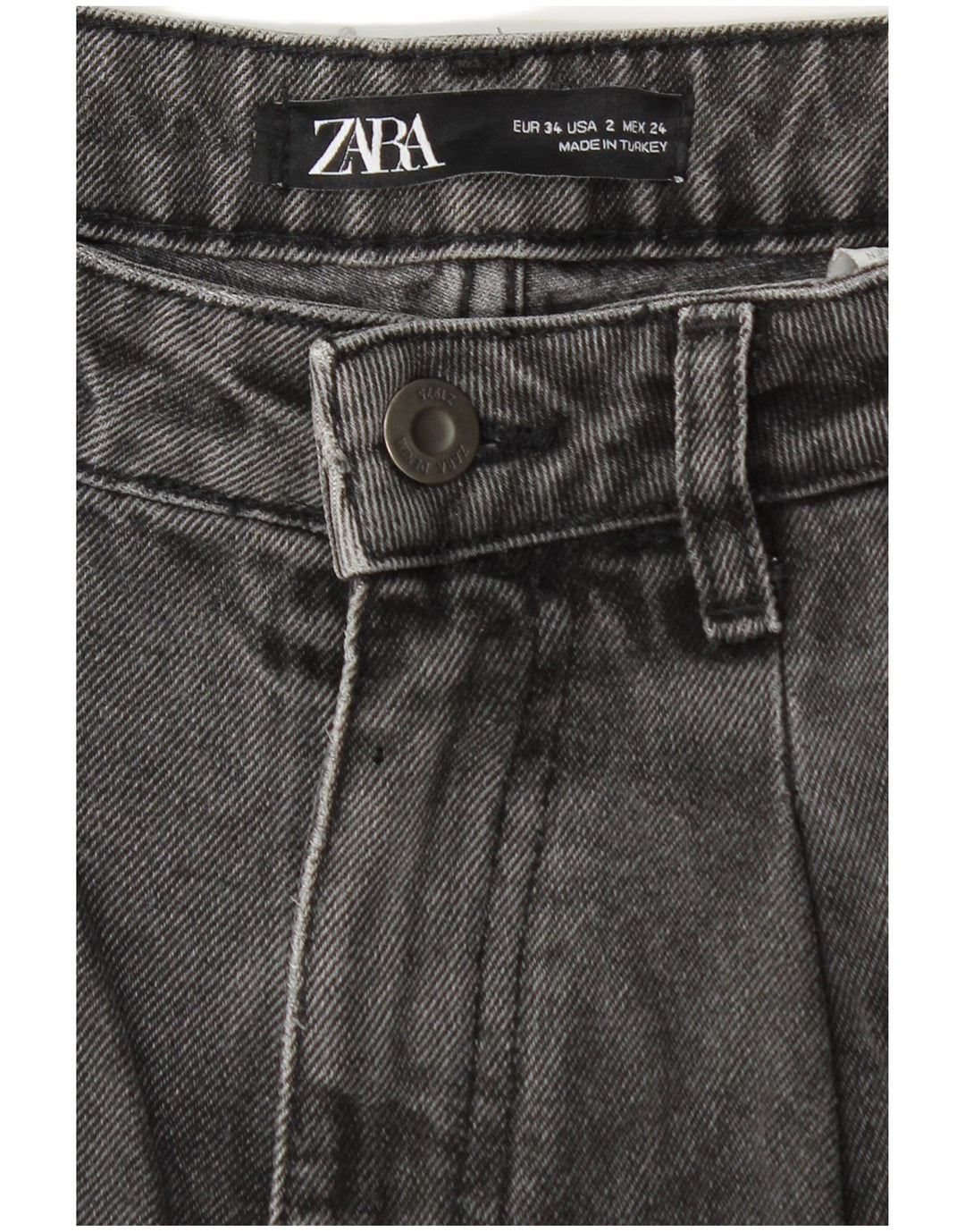 Damskie jeansy ZARA z wysokim stanem w kształcie balonu EU 34 2XS W24 L25 szare