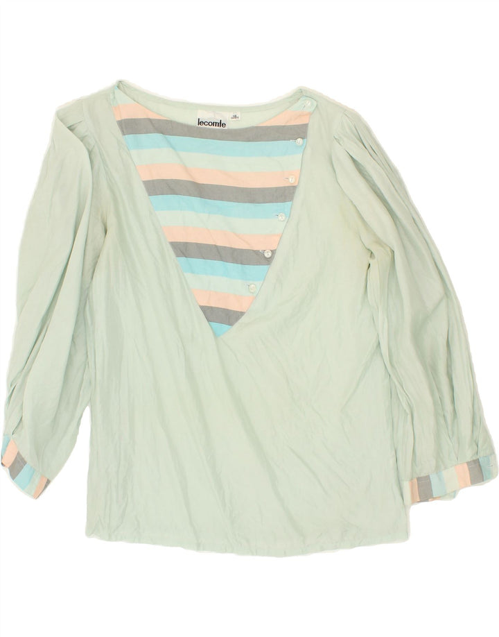 VINTAGE Womens Blouse Top US 10 Large Green Striped Vintage Vintage and Second-Hand Vintage from Messina Hembry 
