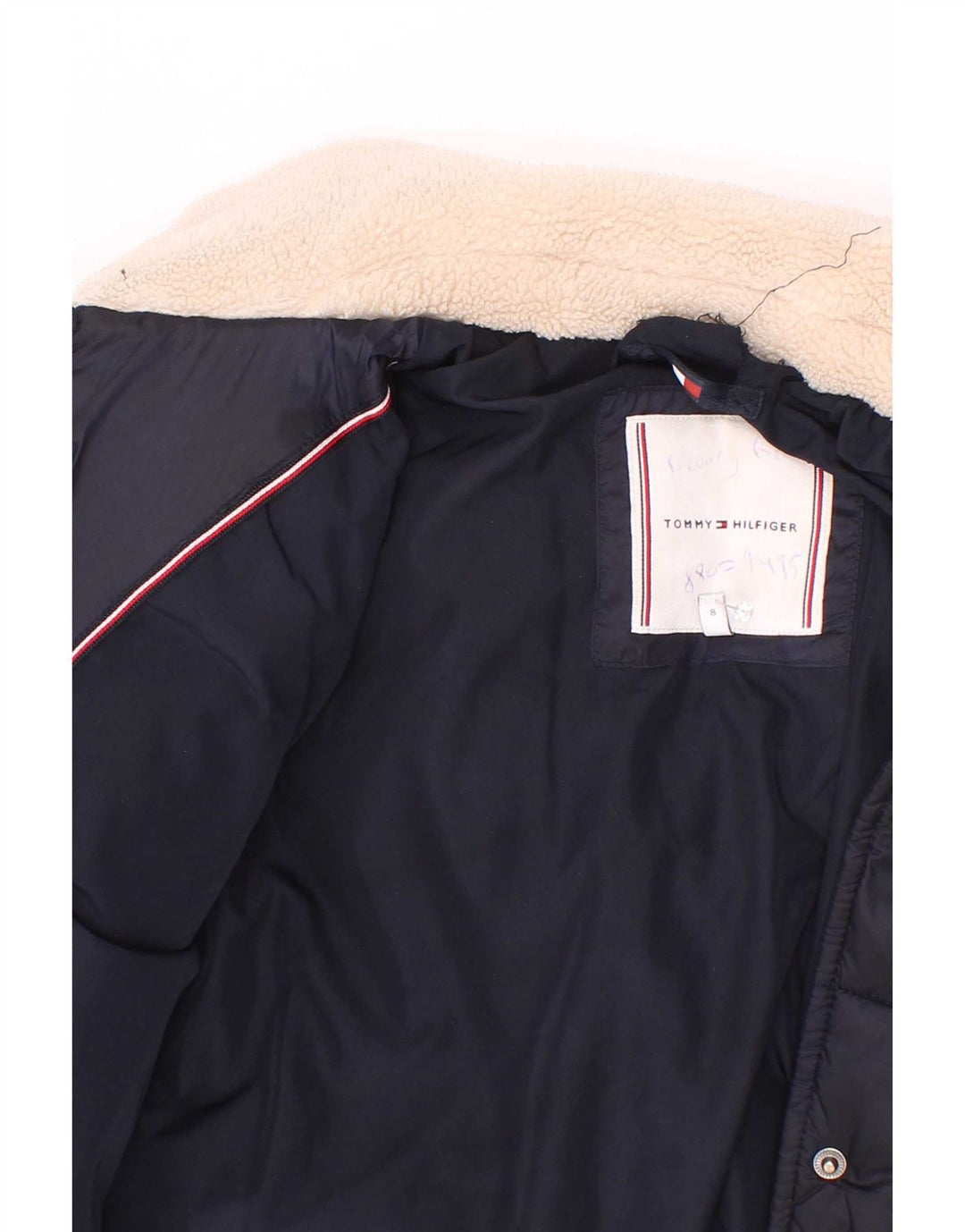 Dziewczęca ocieplana kurtka Tommy Hilfiger 7-8 lat, granatowa, poliester