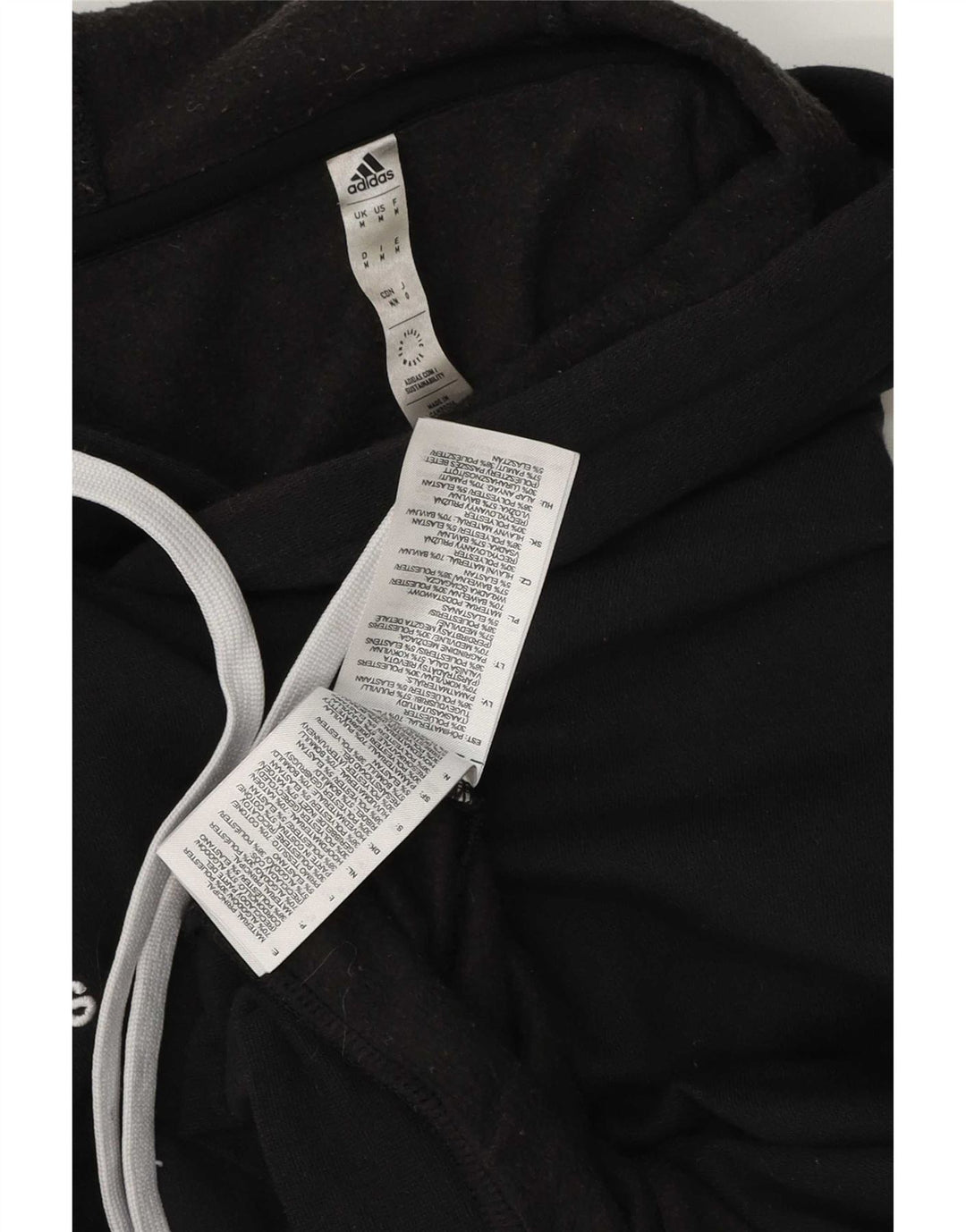 Męska bluza z kapturem Adidas, średnia czarna bawełna