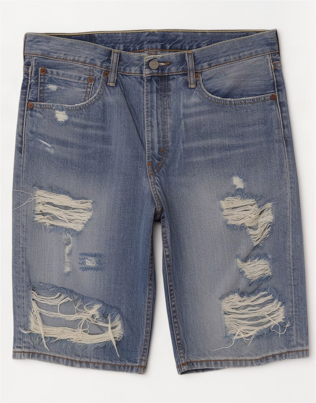 Męskie spodenki jeansowe Levi's 508 w trudnej sytuacji W33 Średnioniebieskie bawełniane