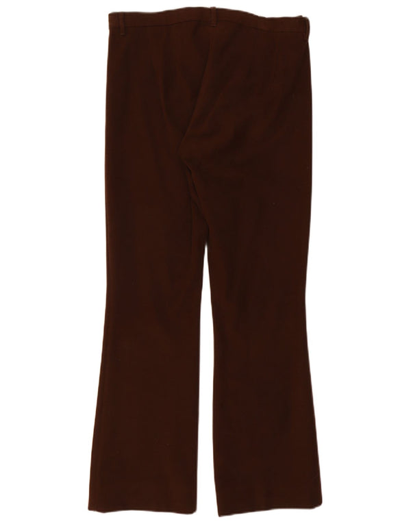 Damskie spodnie garniturowe Max Mara Bootcut UK 14 Large W32 L29 Brązowa bawełna