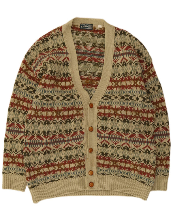 Sweter męski w stylu vintage IT 54 XL Zielony Fair Isle Wool