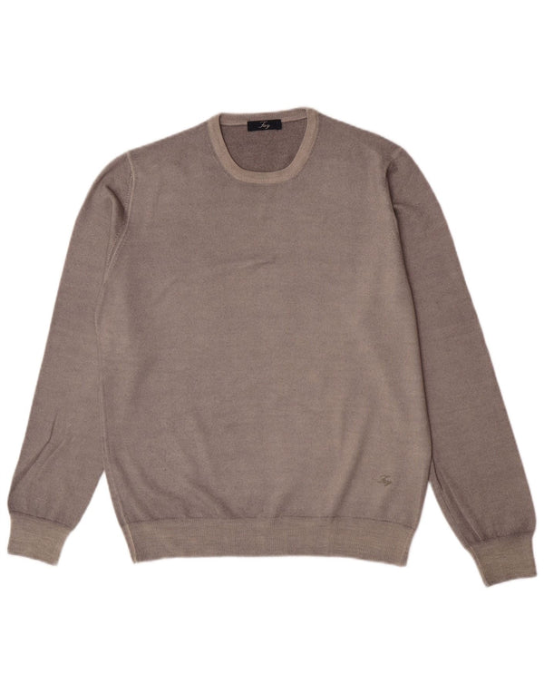 Męski sweter Fay z okrągłym dekoltem IT 48 Średni szary