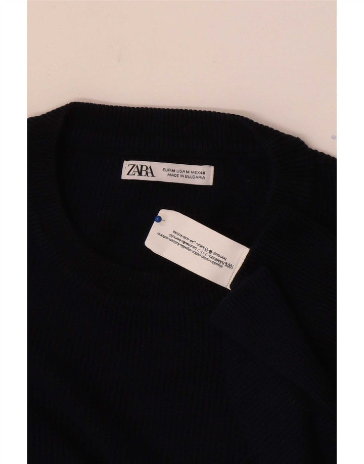 Męski sweter z okrągłym dekoltem Zara, średni granat