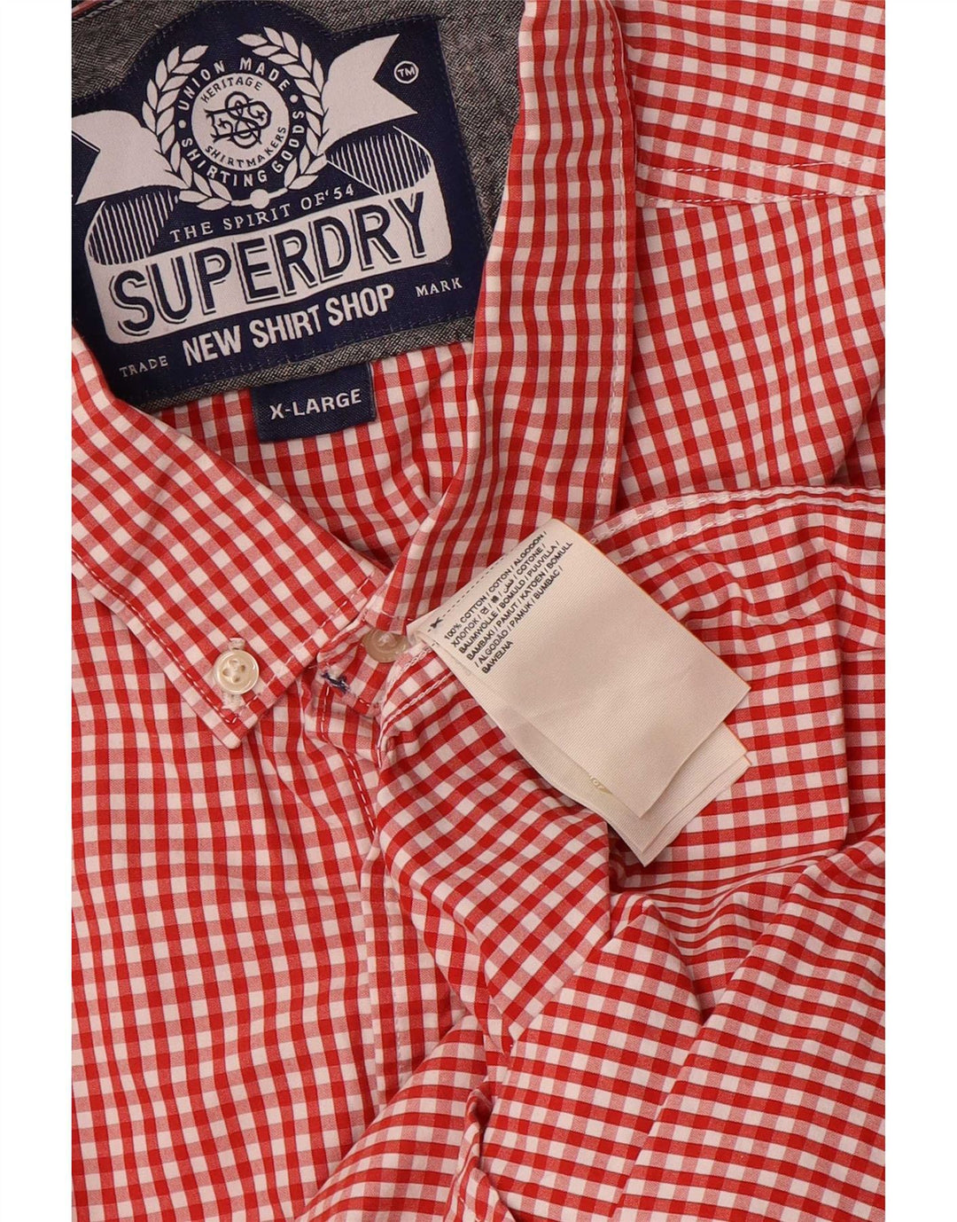Koszula męska Superdry XL, bawełniana, czerwona kratka