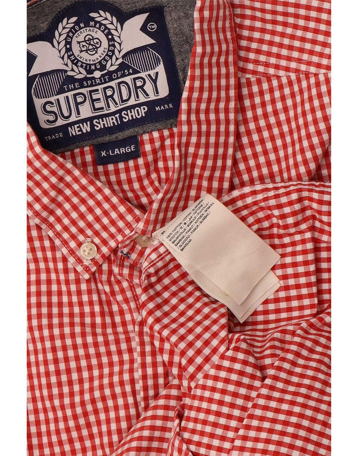 Koszula męska Superdry XL, bawełniana, czerwona kratka