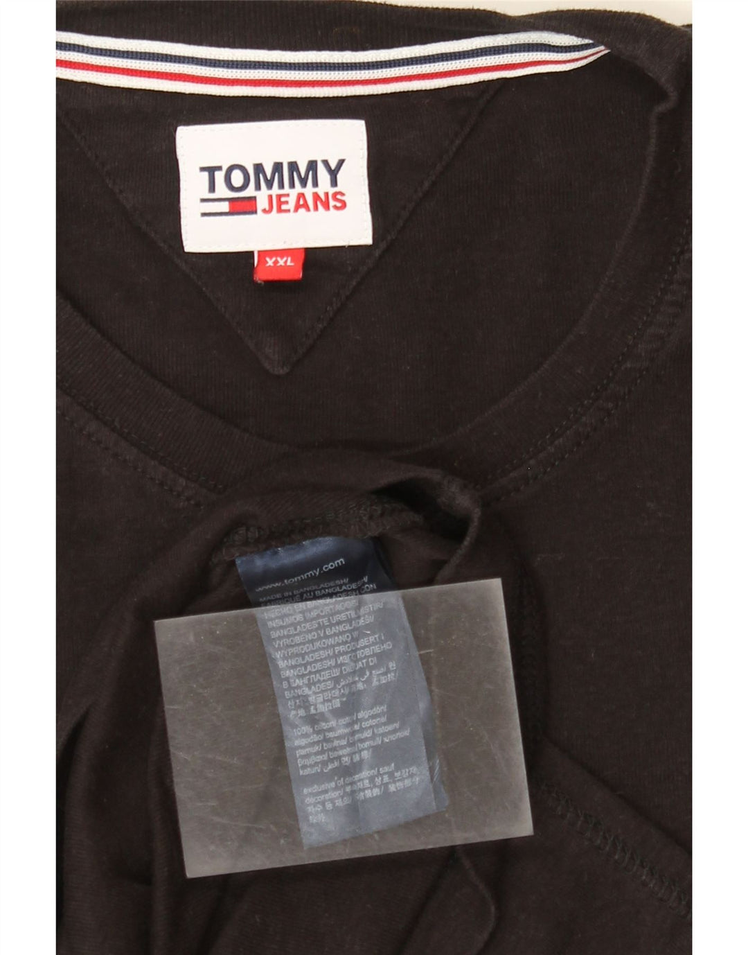 Top męski TOMMY HILFIGER z długim rękawem, 2XL, czarny, bawełniany