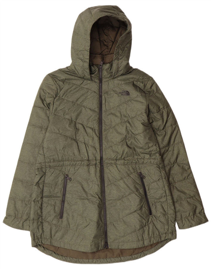 Damski ocieplany płaszcz z kapturem The North Face, UK 18 XL, khaki, poliester, nowoczesny