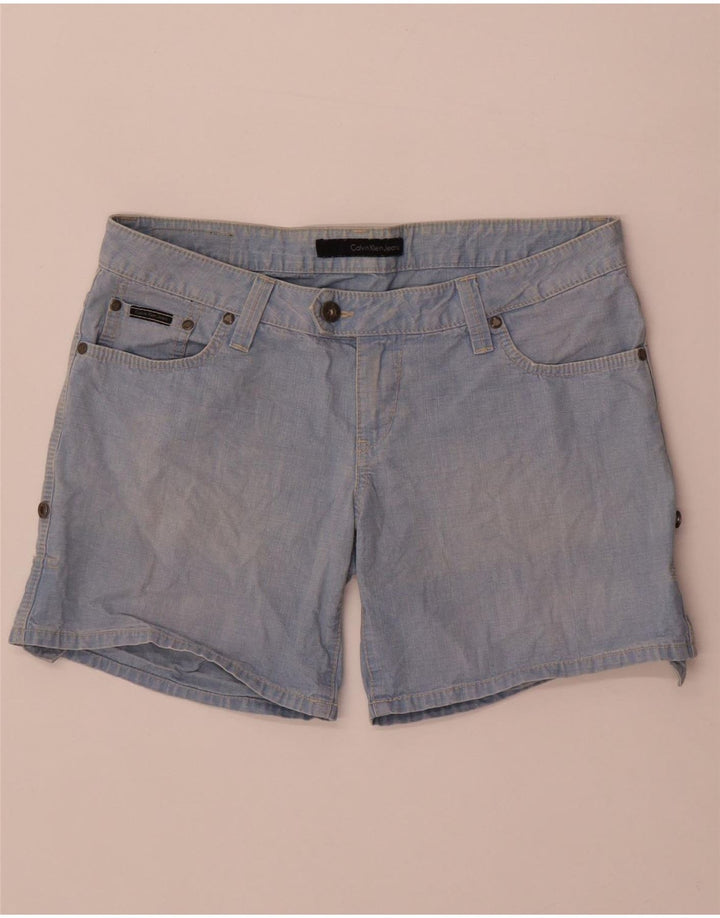 Damskie spodenki jeansowe Calvin Klein W31 Średni niebieski, bawełniany