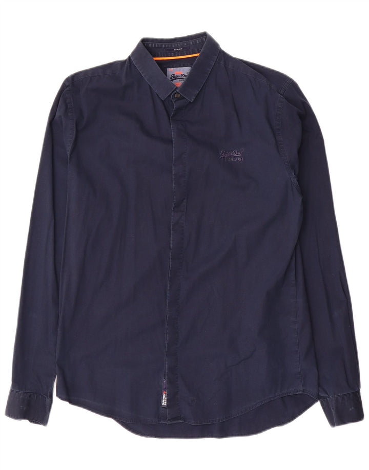 Koszula męska Superdry Slim Fit, średnia, granatowa, bawełniana