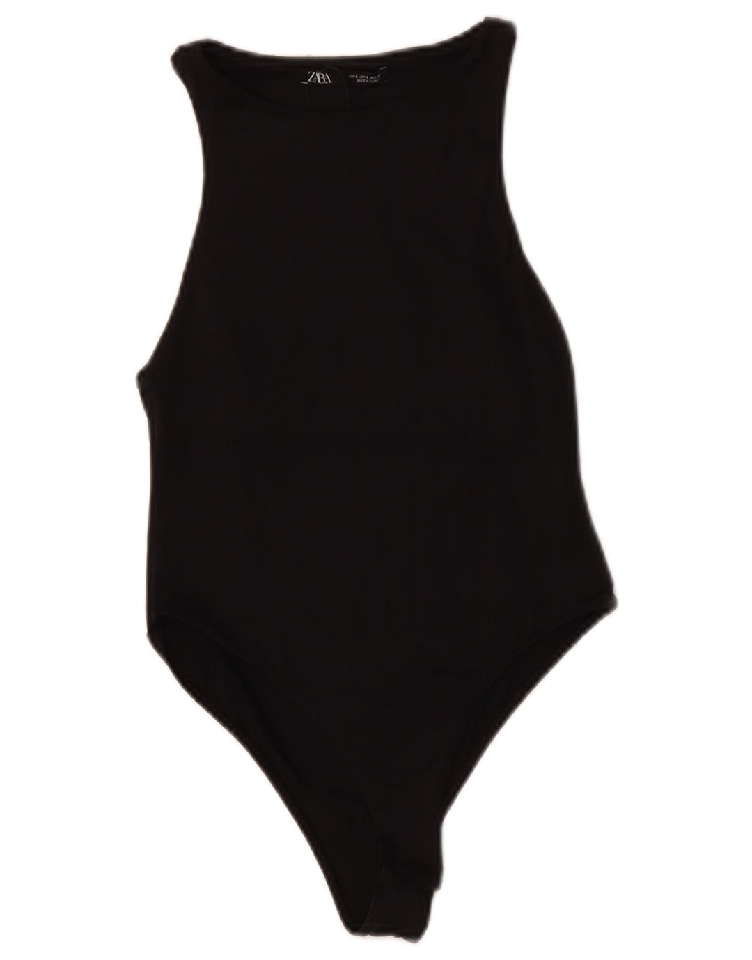 ZARA Womens Sleeveless Bodysuit UK 8 Small Black Polyamide