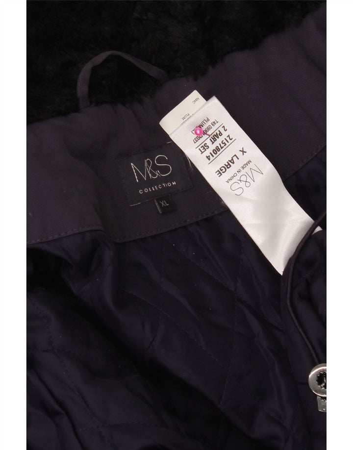 Marks & Spencer Damski płaszcz ocieplany UK 18 XL Fioletowy poliamid