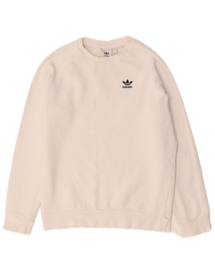 Adidas Męska Bluza Sweter Mała Biała Bawełna