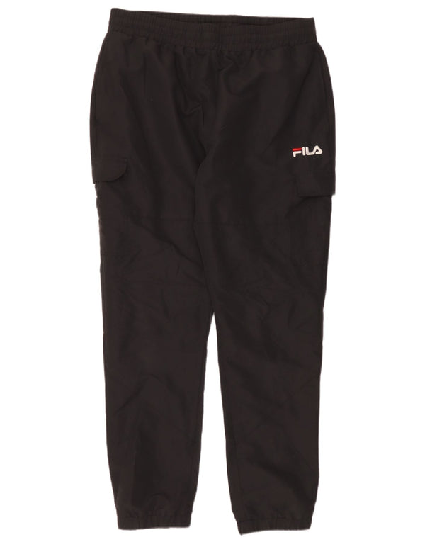 Męskie spodnie dresowe Fila Cargo Joggers, duże, czarne, poliestrowe