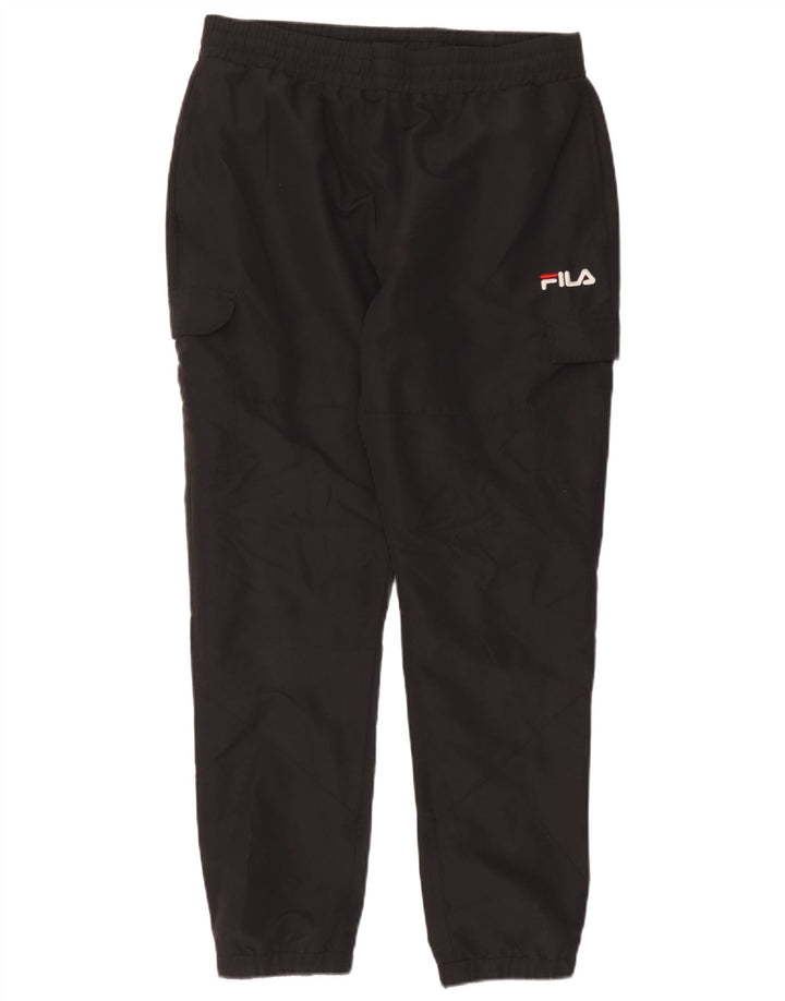 Męskie spodnie dresowe Fila Cargo Joggers, duże, czarne, poliestrowe