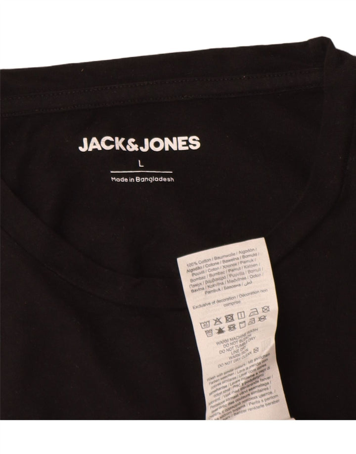 T-shirt męski Jack & Jones, duży, czarny, bawełniany