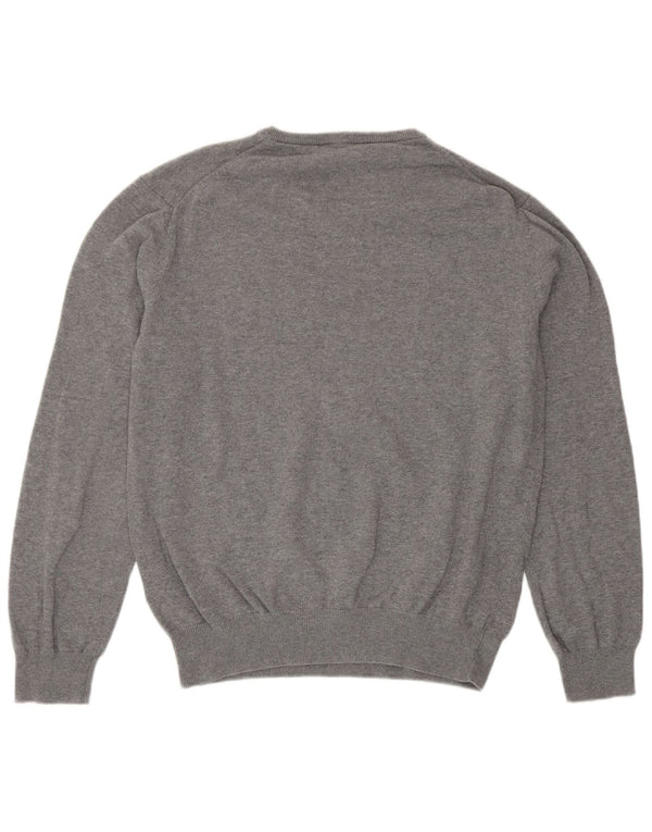 Crew Clothing Damski sweter z dekoltem w kształcie litery V, UK 14, średnioszary, bawełniany