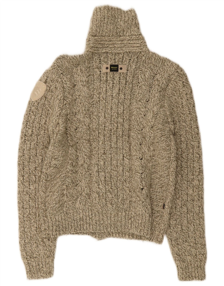 Sweter damski Blauer UK 14 Średni beż wełniany